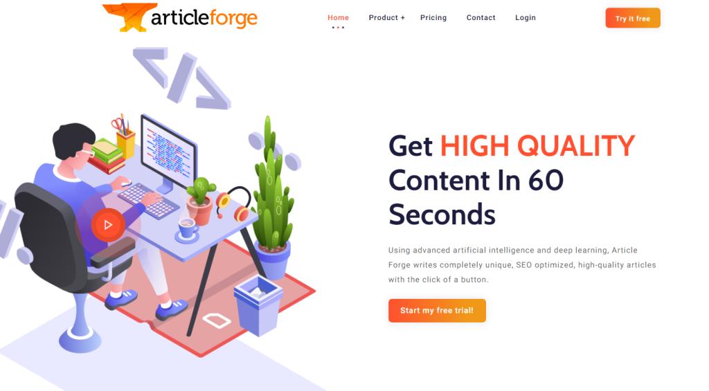 Article Forge try it