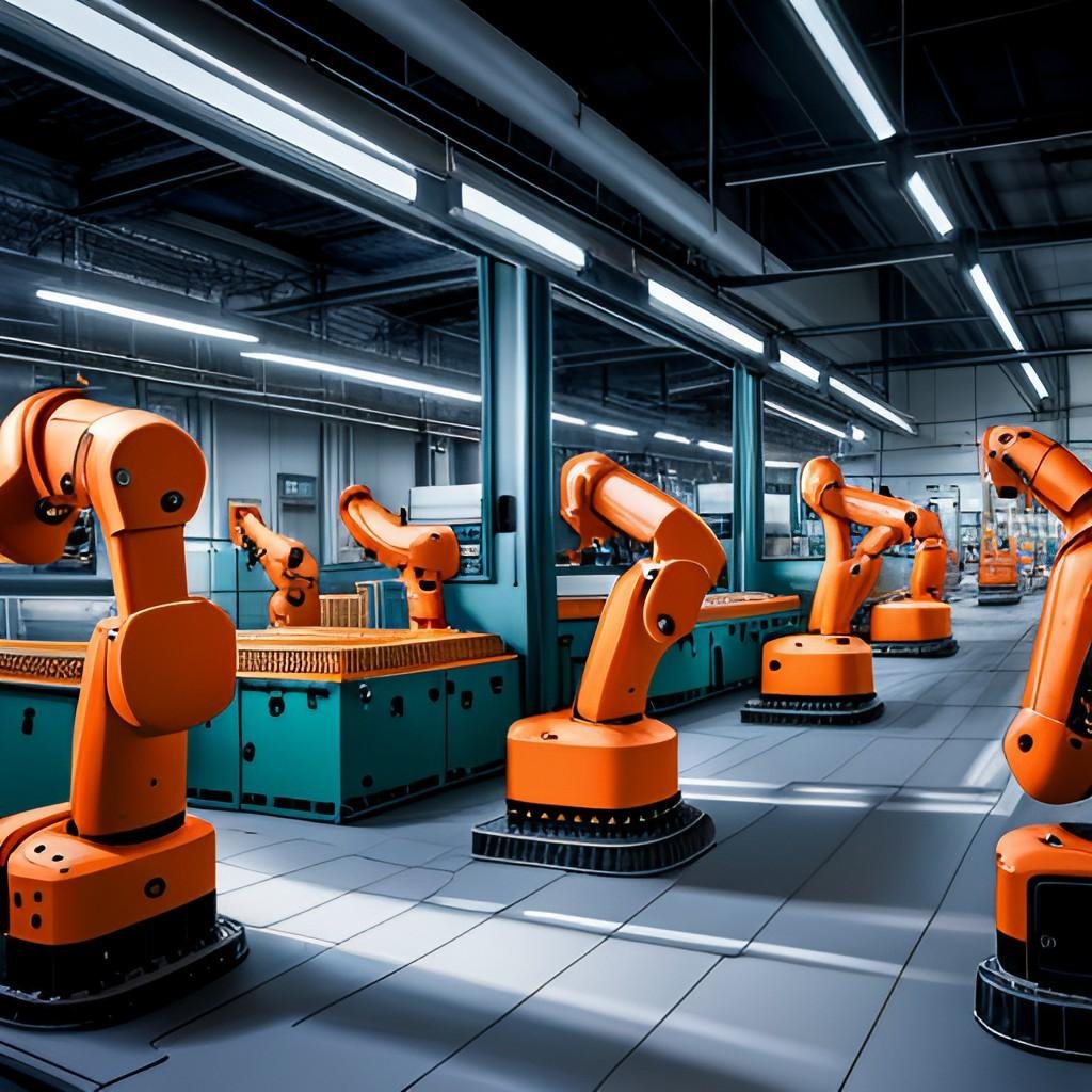 factory floor with robots
