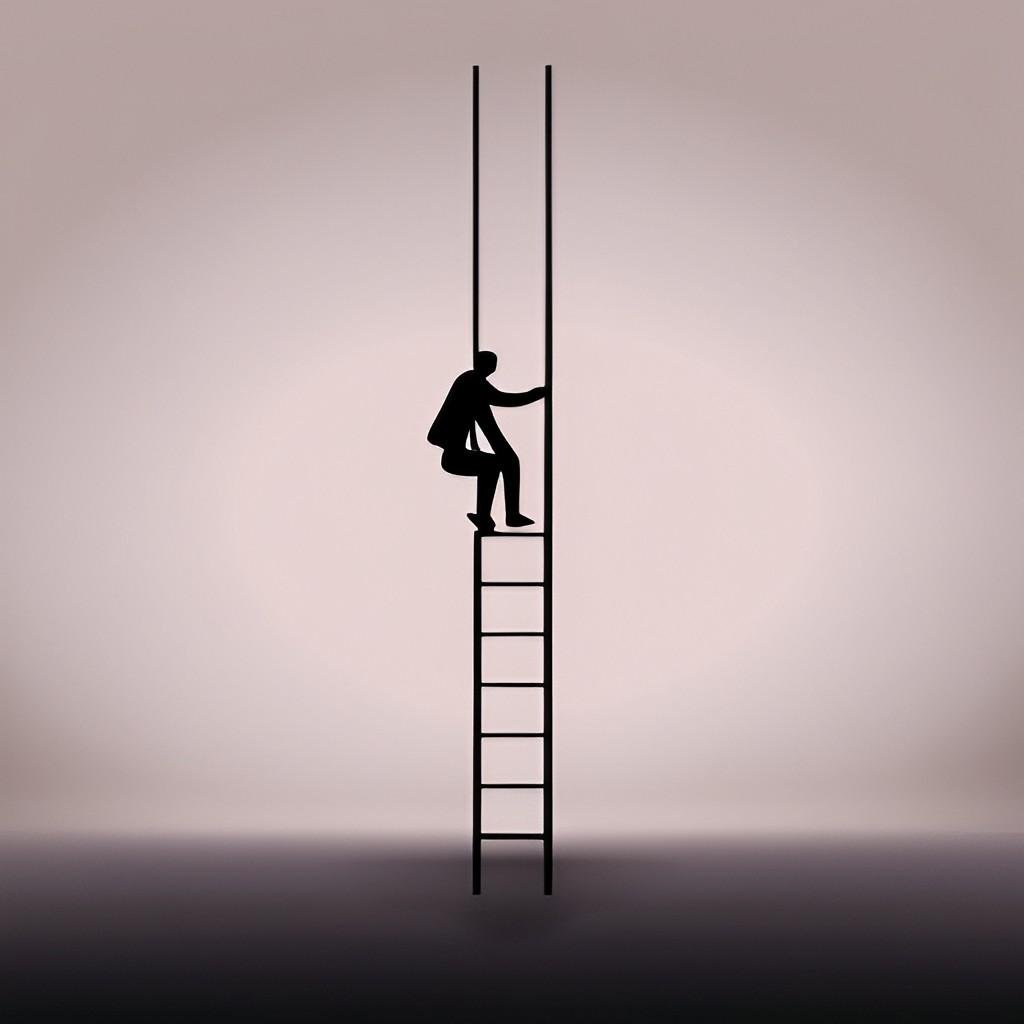 person climbing ladder