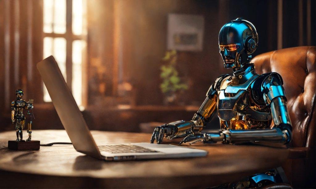 robot at laptop